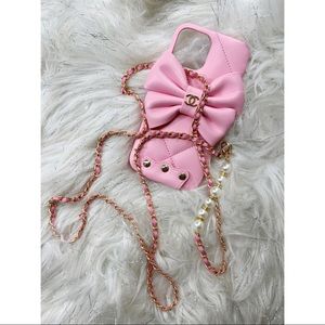 iPhone 13 pro max pink case with strap